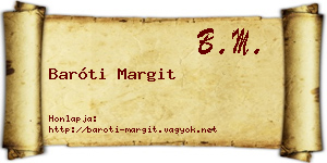 Baróti Margit névjegykártya